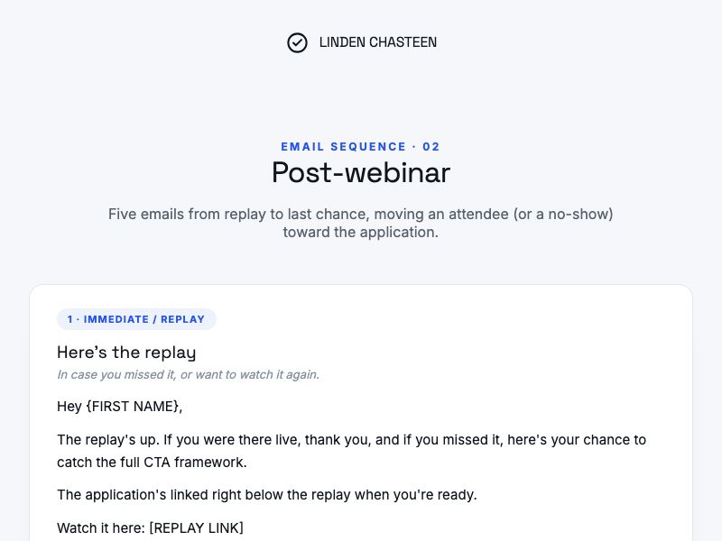 Post-webinar preview